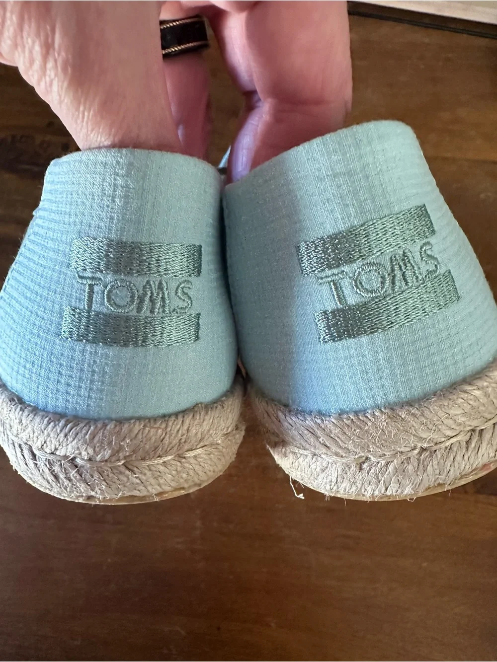 TOMS Alpargata light Mint Canvas Espadrille Slip-On Shoes size‎ 9 NWT